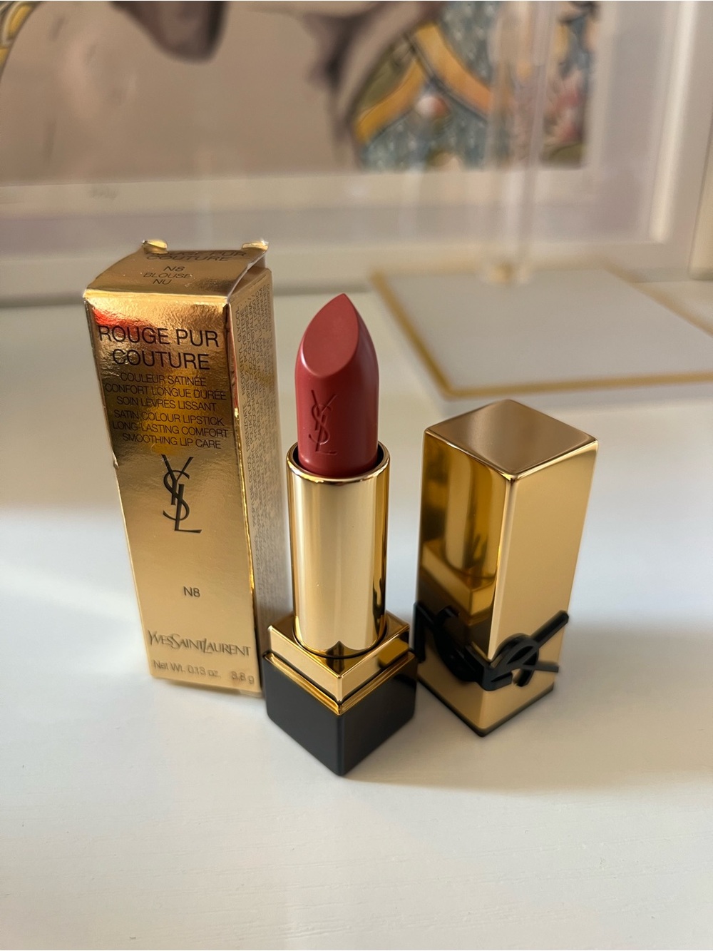 Yves Saint Laurent Rouge Pur Couture Satin Lipstick - Warm Rose (N8)